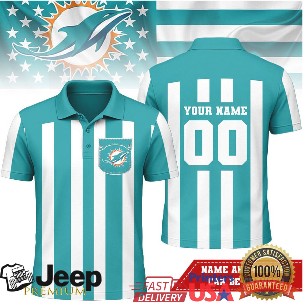 Miami Dolphins Custom Name Number Referee Polo Shirt Miami Dolphins Custom Name Number Referee Polo Shirt