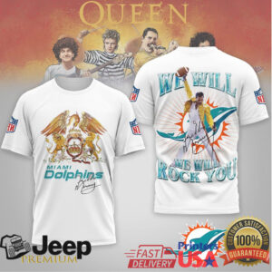 Miami Dolphins Freddie Mercury Queen “We Will Rock You” NFL Tee Miami Dolphins Freddie Mercury Queen “We Will Rock You” NFL Tee
