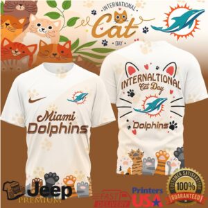 Miami Dolphins International Cat Day 3D Jersey Style Tshirt