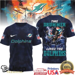 Miami Dolphins Official NFL Drummer 3D Shirt