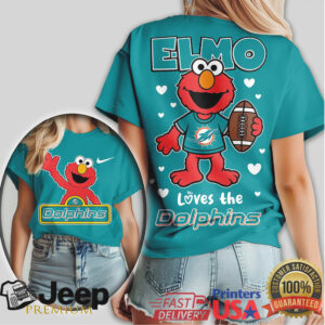 Miami Dolphins Official NFL Elmo Fan 3D Shirt Miami Dolphins Official NFL Elmo Fan 3D Shirt