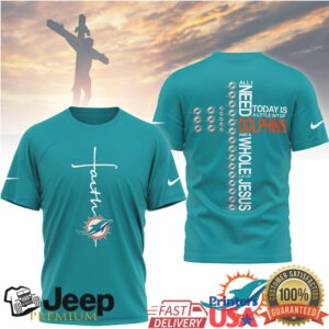 Miami Dolphins Official NFL Faith Over Fear 3D Shirt