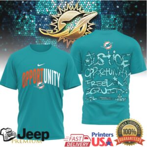 Miami Dolphins Official NFL Inspire Change Opportunity 3D Shirt Miami Dolphins Official NFL Inspire Change Opportunity 3D Shirt
