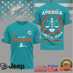 Miami Dolphins Official NFL Make America Lawful Again 3D Shirt Miami Dolphins Official NFL Make America Lawful Again 3D Shirt