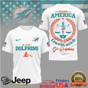 Miami Dolphins Official NFL Make America Lawful Again 3D Shirt