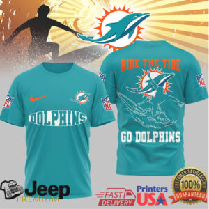 Miami Dolphins Official NFL Ride The Tide 3D Shirt Miami Dolphins Official NFL Ride The Tide 3D Shirt
