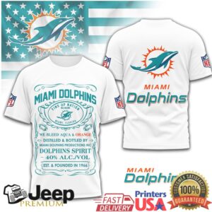 Miami Dolphins Official NFL Whiskey 3D Shirt Miami Dolphins Official NFL Whiskey 3D Shirt