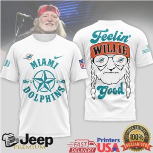 Miami Dolphins Official NFL Willie Nelson 3D Shirt