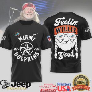 Miami Dolphins Official NFL Willie Nelson 3D Shirt