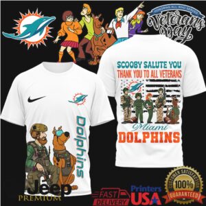 Miami Dolphins Scooby Doo Veteran’s Day Military Honor T Shirt Miami Dolphins Scooby Doo Veteran’s Day Military Honor T Shirt