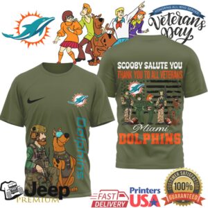 Miami Dolphins Scooby Doo Veteran’s Day Military Honor T Shirt