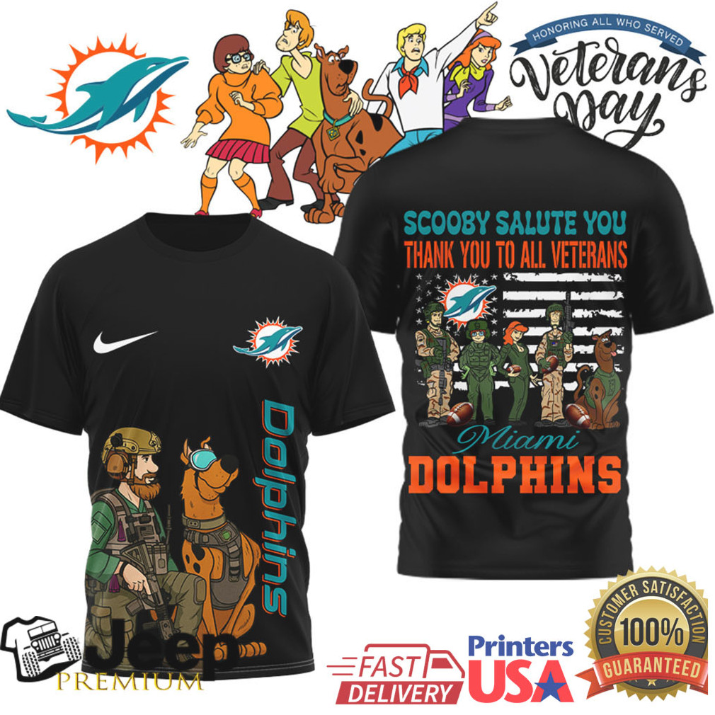 Miami Dolphins Scooby Doo Veteran’s Day Military Honor T Shirt Miami Dolphins Scooby Doo Veteran’s Day Military Honor T Shirt
