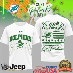 Miami Dolphins St. Patrick'S Day Lucky Leprechaun Flag Tshirt