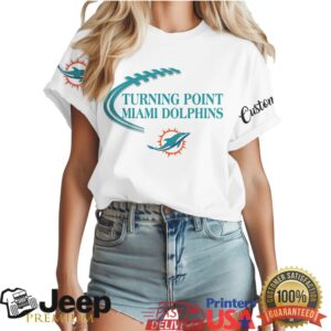 Miami Dolphins Turning Point Football Tee Custom Aqua & Orange Graphic Miami Dolphins Turning Point Football Tee Custom Aqua & Orange Graphic