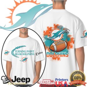 Miami Dolphins Turning Point Football Tee Custom Aqua & Orange Graphic