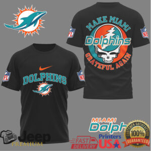 Miami Dolphins X Grateful Dead Steal Your Face “Make Miami Grateful Again” Tshirt