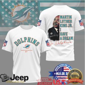 Miami DolphinsOfficial NFL Martin Luther King JR. Day 3D Shirt