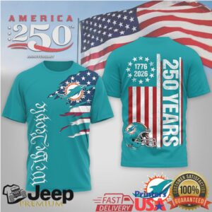 Miami DolphinsOfficial NFL We The People USA 250th Anniversary T shirt