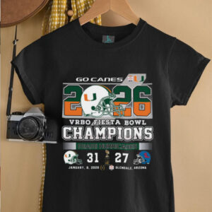 Miami Hurricanes 2026 Vrbo Fiesta Bowl Champions T Shirt Miami Hurricanes 2026 Vrbo Fiesta Bowl Champions T Shirt