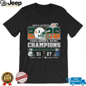 Miami Hurricanes 2026 Vrbo Fiesta Bowl Champions T Shirt