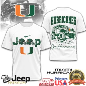 Miami Hurricanes Ncaa Jeep “Go Canes” Graphic Tshirt