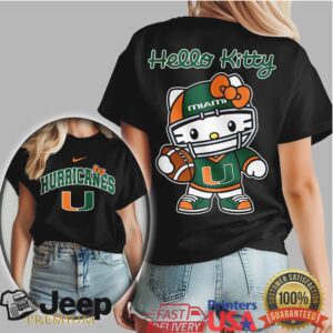 Miami Hurricanes Official NCAA Hello Kitty Women’s Shirt Miami Hurricanes Official NCAA Hello Kitty Women’s Shirt