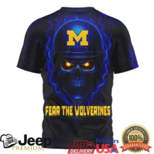 Michigan Wolverines Official NCAA Skeleton Halloween 3D Shirt
