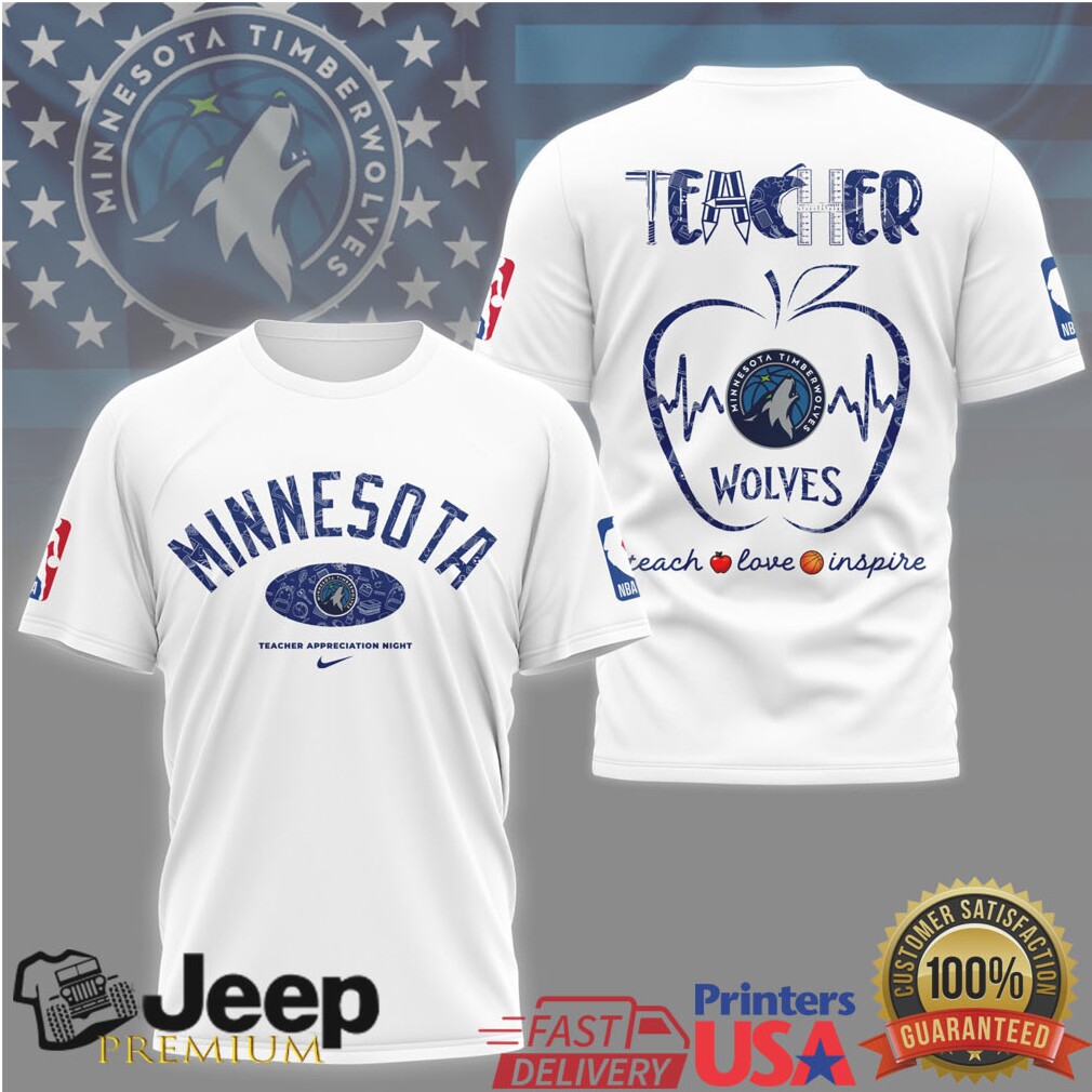 Minnesota Timberwolves Teacher Appreciation T Shirt NBA Teach Love Inspire Design Minnesota Timberwolves Teacher Appreciation T Shirt NBA Teach Love Inspire Design