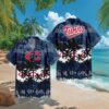 New York Yankees MLB Navy Tropical Hawaiian Shirt Sunset Beach Baseball Design New York Yankees MLB Navy Tropical Hawaiian Shirt Sunset Beach Baseball Design