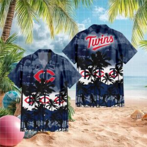 Minnesota Twins MLB Navy Tropical Island Hawaiian Shirt