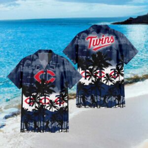 Minnesota Twins MLB Navy Tropical Island Hawaiian Shirt