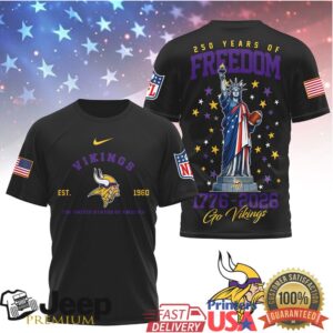 Minnesota Vikings 250 Years of Freedom 1776 2026 Patriotic T Shirt Minnesota Vikings 250 Years of Freedom 1776 2026 Patriotic T Shirt