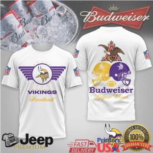 Minnesota Vikings Budweiser Beer Helmet Graphic Sport T Shirt