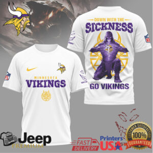Minnesota Vikings Disturbed Down With The Sickness T Shirt