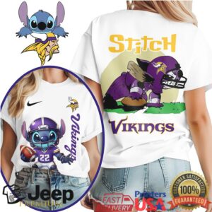 Minnesota Vikings NFL Stitch Charging 3D Shirt