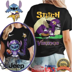 Minnesota Vikings NFL Stitch Charging 3D Shirt