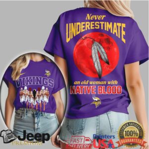 Minnesota Vikings Native Blood Heritage Moon & Feathers Shirt Minnesota Vikings Native Blood Heritage Moon & Feathers Shirt