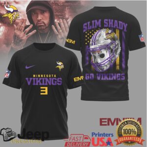 Minnesota Vikings Official NFL Eminem Fan 3D Shirt