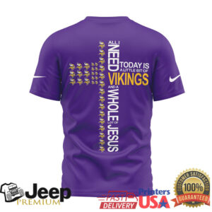 Minnesota Vikings Official NFL Faith Over Fear 3D Shirt
