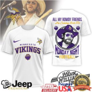 Minnesota Vikings Official NFL Hank Williams Jr. 3D Shirt