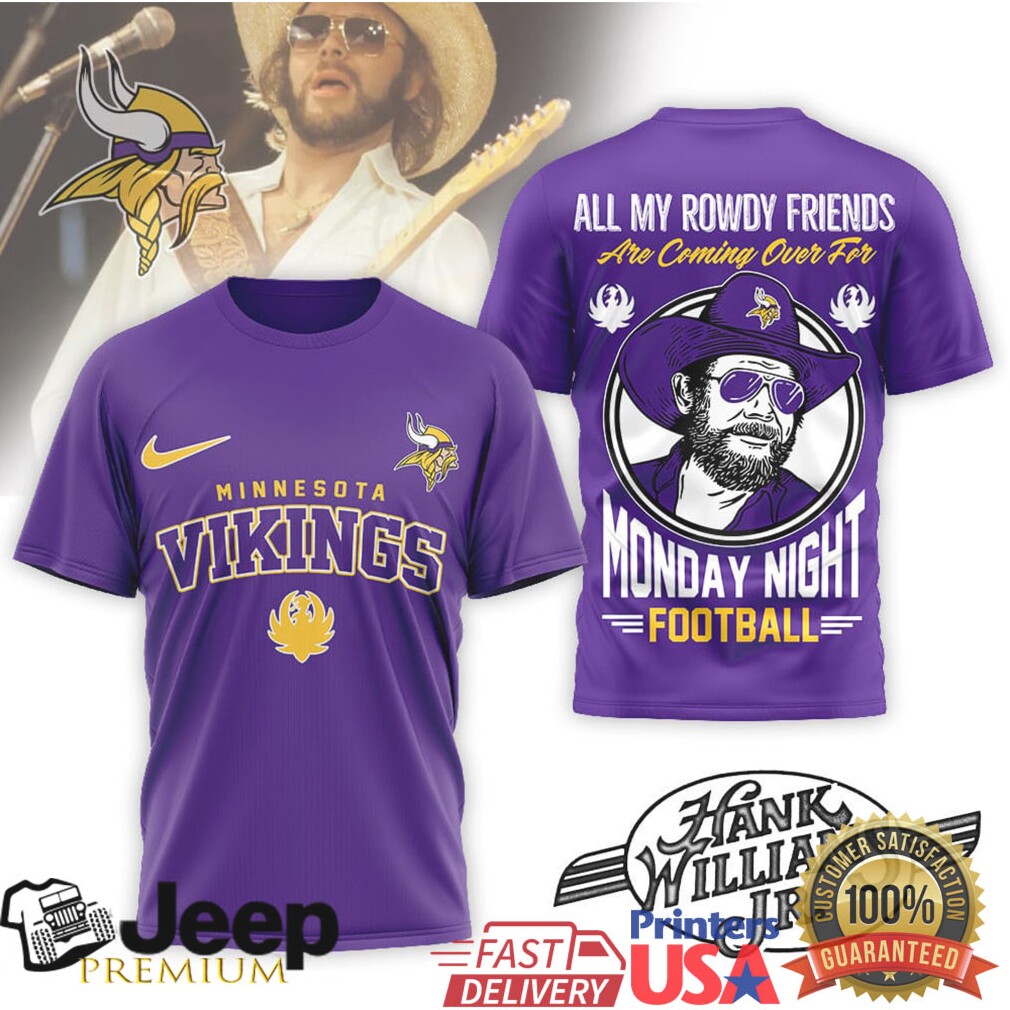 Minnesota Vikings Official NFL Hank Williams Jr. 3D Shirt Minnesota Vikings Official NFL Hank Williams Jr. 3D Shirt