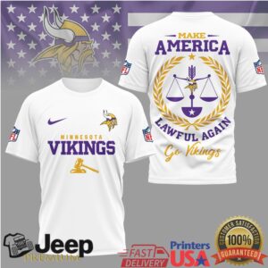 Minnesota Vikings Official NFL Make America Lawful Again 3D Shirt