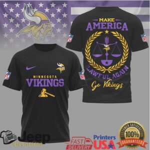 Minnesota Vikings Official NFL Make America Lawful Again 3D Shirt