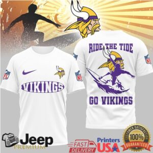 Minnesota Vikings Official NFL Ride The Tide 3D Shirt