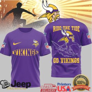 Minnesota Vikings Official NFL Ride The Tide 3D Shirt