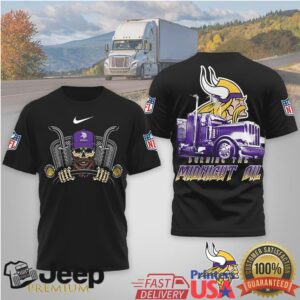 Minnesota Vikings Official NFL Truck Driver Burn The Midnight Oil 3D Shirt