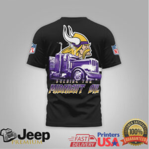 Minnesota Vikings Official NFL Truck Driver Burn The Midnight Oil 3D Shirt