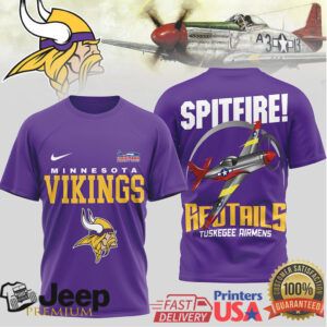 Minnesota Vikings Official NFL Tuskegee Airmen 3D Shirt