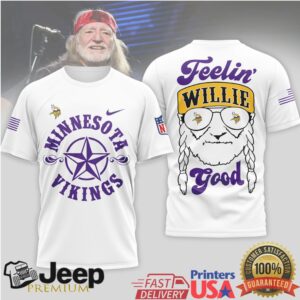 Minnesota Vikings Official NFL Willie Nelson 3D Shirt