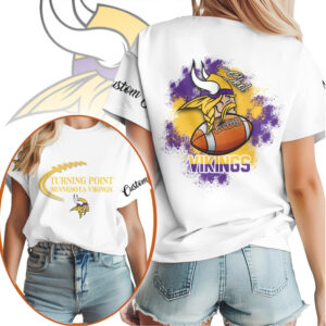 Minnesota Vikings Skol Vikings Custom Fan Graphic White T Shirt
